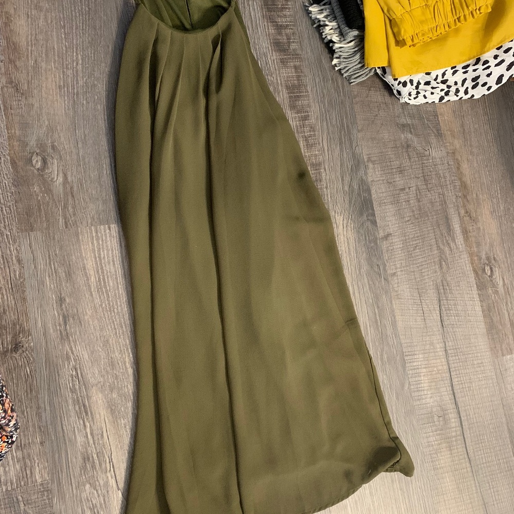 Olive Green Halter Dress